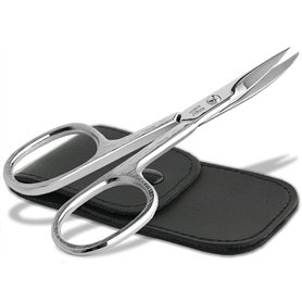 Ciseaux à ongles de Solingen avec étui - Fabriqués en Allemagne - Manucure Pédicure avec lame incurvée tranchante pour couper le
