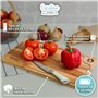 Creative Home Grande Planche a Decouper Bois | 42 x 24,5 x 1,5 cm | Planche à Découper pour la Cuisine | avec Rainure pour le Ju