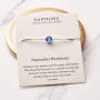 Philip Jones Bracelet de pierre de naissance de septembre (saphir) créé avec des cristaux de Zircondia®