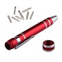 Huture 4 Paquets complète Multifonction Jeu de Mini Tournevis Réparation de Gadgets 8 en 1 Stylo en Aluminium Trousse à Outils F