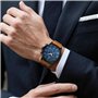 BENYAR Montre Homme Chronographe 30M Etanche Lumineuse Classique Mode Montres Bracelet en Cuir Grand Cadran Date Analogique Quar