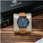BENYAR Montre Homme Chronographe 30M Etanche Lumineuse Classique Mode Montres Bracelet en Cuir Grand Cadran Date Analogique Quar