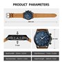 BENYAR Montre Homme Chronographe 30M Etanche Lumineuse Classique Mode Montres Bracelet en Cuir Grand Cadran Date Analogique Quar