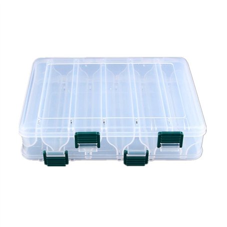 Boîte à Outils de pêche - Coffre à pêche à 12 Compartiments Boîte à leurres Tackle Stockage bilatéral Plastique Grand