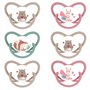Nip Lot silicone sucette UNIQUE Gr 3 (18–32 Mo.) Lot de 6 Girls sans BPA fabriqué en Allemagne