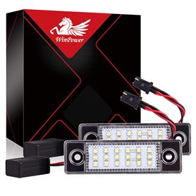 WinPower Ampoule d'éclairage de plaque d'immatriculation 18 SMD Blanc LED Sans erreur Arrière Lampe Compatible avec Chevrolet Cr