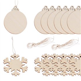 40pcs Embellissements en Bois Noël à Suspendre Ornements de Pendentifs en Forme Flocon de Neige Rond Boule Tranches de Bois Arti 40pcs Embellissements en Bois Noël à Suspendre Ornements de Pendentifs en Forme Flocon de Neige Rond Boule Tranches de Bois Arti