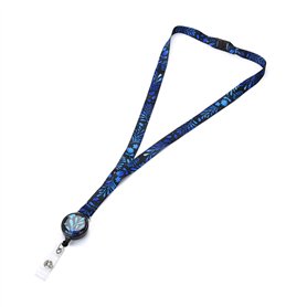 LUXIANDA Cordon tour de cou rétractable unique avec enrouleur de badge rétractable et fermoir de sécurité pour badge d'identific