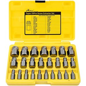 LANNIU Lot de 25 extracteurs de vis à tête hexagonale multi-cannelures - Extracteur de boulons en acier à haute teneur en carbon