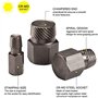 LANNIU Lot de 25 extracteurs de vis à tête hexagonale multi-cannelures - Extracteur de boulons en acier à haute teneur en carbon