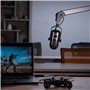 THRONMAX Caster Boom Stand (S1) - USB Version - Desk C-Clamp, Internal Spring Design and Hidden Cable Management, Dark Grey