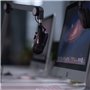 THRONMAX Caster Boom Stand (S1) - USB Version - Desk C-Clamp, Internal Spring Design and Hidden Cable Management, Dark Grey