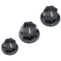 Musiclily Pro Métrique 18 Splines 2 Gros et 1 Petit Boutons de Potentiomètres Jazz Bass Knobs Set pour l'Asie Import Basse Split
