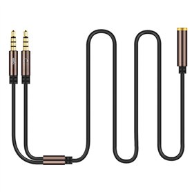 Gasea 1.1m Audio Y Splitter Câble 2 Dual 3.5mm Mâle à 3.5mm Femelle Microphone Y Splitter Jack Stéréo Adaptateur Câble Plaqué Or