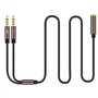 Gasea 1.1m Audio Y Splitter Câble 2 Dual 3.5mm Mâle à 3.5mm Femelle Microphone Y Splitter Jack Stéréo Adaptateur Câble Plaqué Or