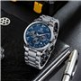 BENYAR Montre Homme Chronographe 30M Etanche Lumineuse Classique Mode Montres Bracelet en Acier Inoxydable Grand Cadran Date Ana