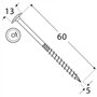 DMX - Lot de 200 vis à tête plate 5 x 60 - Vis pour construction - Vis à bois - Pour panneaux d'aggloméré - Vis à tête plate - T