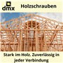 DMX - Lot de 200 vis à tête plate 5 x 60 - Vis pour construction - Vis à bois - Pour panneaux d'aggloméré - Vis à tête plate - T