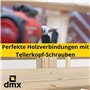 DMX - Lot de 200 vis à tête plate 5 x 60 - Vis pour construction - Vis à bois - Pour panneaux d'aggloméré - Vis à tête plate - T