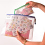 Djois made by Tarifold 509069- Lot de 8 Pochettes Plastique Format A6 Zip, Fermeture éclair Document Chemises transparentes Doss
