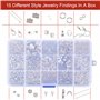 Zalava Kit de fabrication de bijoux, 1 300 pièces - Ensemble de 14 outils de réparation de bijoux avec pince de fil d'argent - A