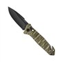 TB Outdoor - Couteau CAC® - Couteau Armée Française - Survie et Outdoor - Lame Lisse Anti-Corrosion - avec Coupe Sangle - Manche