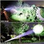 Lampe Torche LED Ultra Puissante,100000 Lumens Lampe de Poche Rechargeable USB Type-C, XHP90 Ajustable Zoomable Étanche Torche D