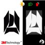 VFLUO - Gamme Stickers Noirs Rétro Réfléchissants - Bandes Casque Moto Shark Spartan - Homologation FR - Technologie 3M™ - Haute