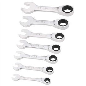 STANLEY Fmmt82900-0 Clés Mixtes Courtes À Cliquet Gamme FATMAX - Fourche Inclinée À 15° Avec Système "Anti-Slip" - Œil Orienté À