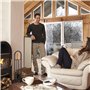 relaxdays 10028780 Ensemble serviteur de cheminée 4 pièces Accessoire Pelle Balai Support grattoir, Noir