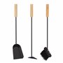 relaxdays 10028780 Ensemble serviteur de cheminée 4 pièces Accessoire Pelle Balai Support grattoir, Noir