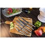 alpina Set de Couteaux 5 Pièces : Comprenant un Couteau à Pain et un Couteau de Chef - Inox/Polypropylène
