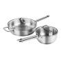 Karcher Jovita Lot de 10 casseroles en acier inoxydable avec couvercles en verre/poêle/casserole à induction
