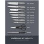 Yabano Couteaux de Cuisine, 16 set couteau cuisine en Acier Inoxydable, couteau cuisine professionnelle avec Support en Bois