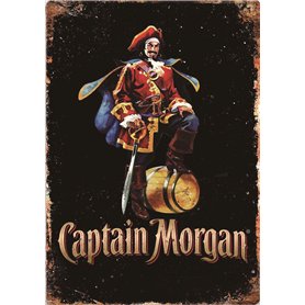 Captain Morgan Métal Mur Affiche Vintage Étain Mural Signe Décorative Rétro Plaque pour Métallique Panneau Bar Cafés Hôtel Jardi