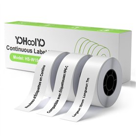 YOHOOLYO Étiquettes Autocollantes Thermiques en Continu 15 mm x 7 m