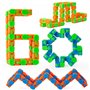 ZCOINS 4 Pieces 48 Links Wacky Tracks Fidget Toy Snap and Click Jouets Anti-Stress