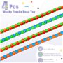 ZCOINS 4 Pieces 48 Links Wacky Tracks Fidget Toy Snap and Click Jouets Anti-Stress