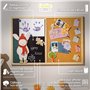 Creative Home 60 x 40 cm Tableau Liege Mural, Tableau Magnétique Aimanté et Tableau Craie Noir Ardoise Murale | Inclus Éponge, A