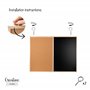 Creative Home 60 x 40 cm Tableau Liege Mural, Tableau Magnétique Aimanté et Tableau Craie Noir Ardoise Murale | Inclus Éponge, A