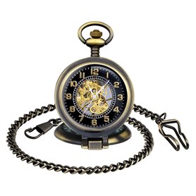 MICGIGI - Montre de poche mécanique à remontage manuel multifonction avec loupe