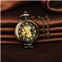 MICGIGI - Montre de poche mécanique à remontage manuel multifonction avec loupe, montre gousset de poche avec chaîne, Classique