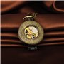 MICGIGI - Montre de poche mécanique à remontage manuel multifonction avec loupe, montre gousset de poche avec chaîne, Classique