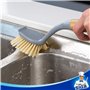 MR.SIGA Brosse à Vaisselle Radiale avec Grattoir Intégré à Long Manche en Bambou, Brosse à Récurer pour Nettoyage des Plates, Ca