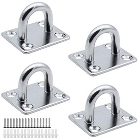 MZMing Lot de 4 crochets muraux M6 en acier inoxydable 304 avec vis et bouchons en caoutchouc pour bateau