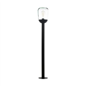 Eglo Lampe d'Extérieur Donatori - 1 Ampoule - Lampe d'Extérieur Vintage - Rétro - Lampadaire en Fonte d'Aluminium Noir et Verre