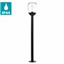 Eglo Lampe d'Extérieur Donatori - 1 Ampoule - Lampe d'Extérieur Vintage - Rétro - Lampadaire en Fonte d'Aluminium Noir et Verre 