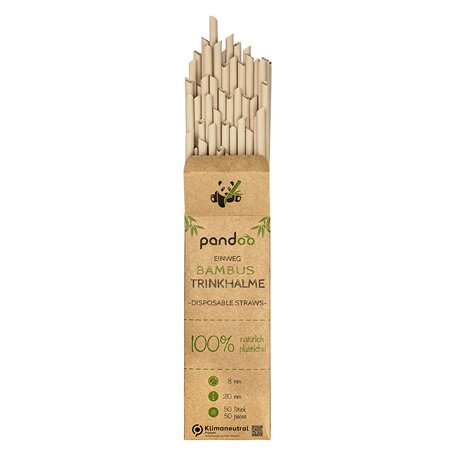 pandoo Lot de 50 pailles jetables en bambou 250 grammes (4280001327931)