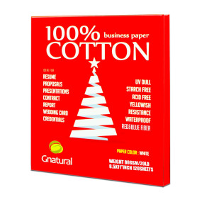 Lot de 120 feuilles de papier professionnel 100 % coton