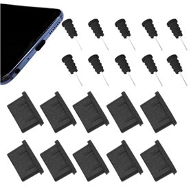 CKANDAY Lot de 10 paires de bouchons de poussière USB C pour port de charge et prise d'écouteurs